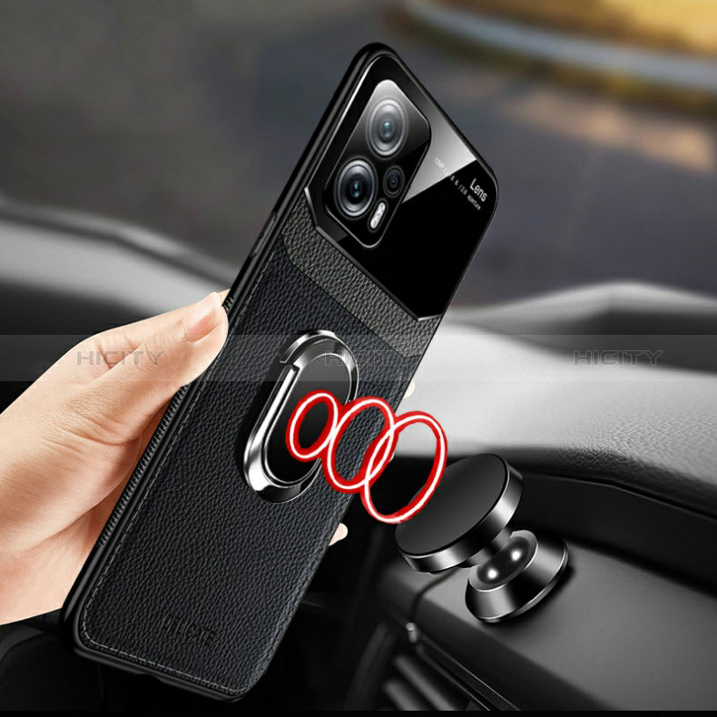 Coque Silicone Gel Motif Cuir Housse Etui avec Magnetique FL2 pour Xiaomi Redmi Note 11T Pro+ Plus 5G Plus