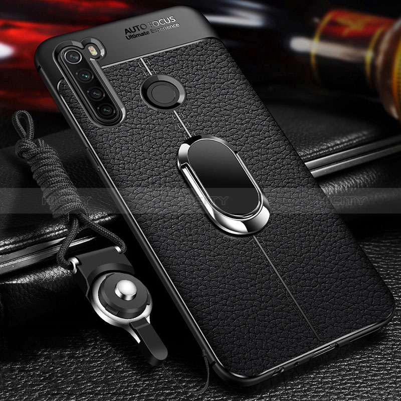 Coque Silicone Gel Motif Cuir Housse Etui avec Magnetique K01 pour Xiaomi Redmi Note 8 (2021) Noir Plus