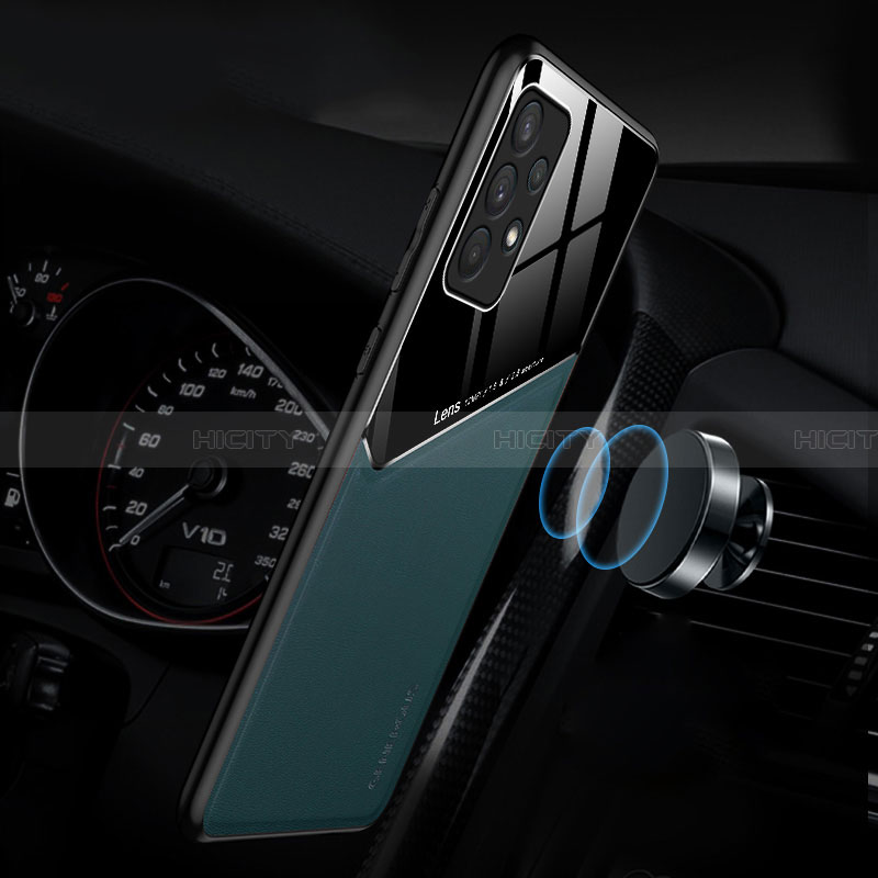 Coque Silicone Gel Motif Cuir Housse Etui avec Magnetique pour Samsung Galaxy A32 4G Plus