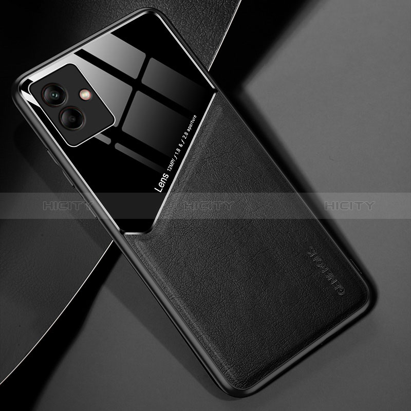 Coque Silicone Gel Motif Cuir Housse Etui avec Magnetique pour Samsung Galaxy M04 Plus