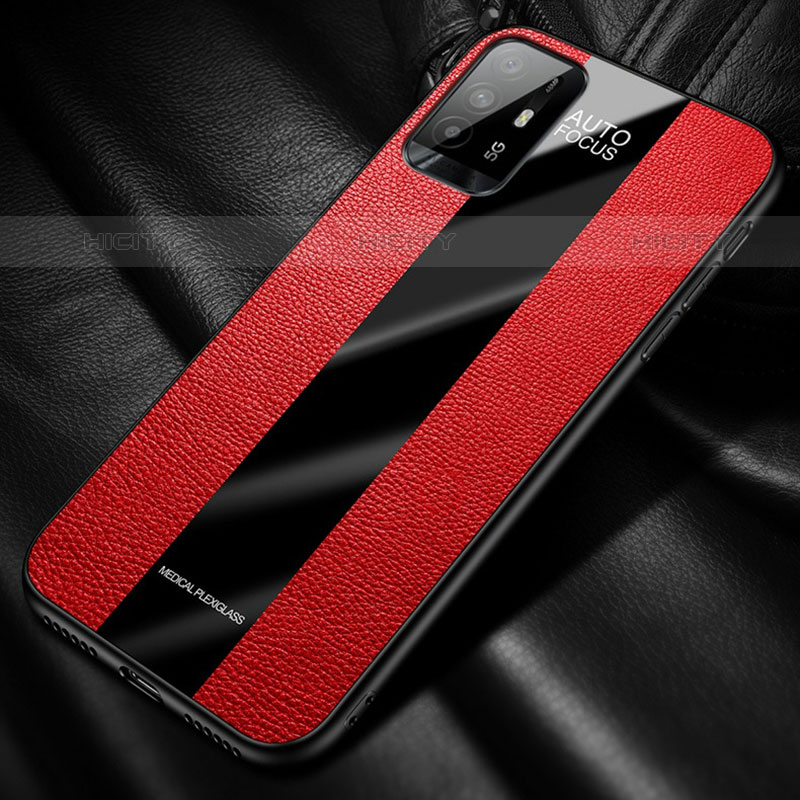 Coque Silicone Gel Motif Cuir Housse Etui avec Magnetique S01 pour Oppo F19 Pro+ Plus 5G Plus