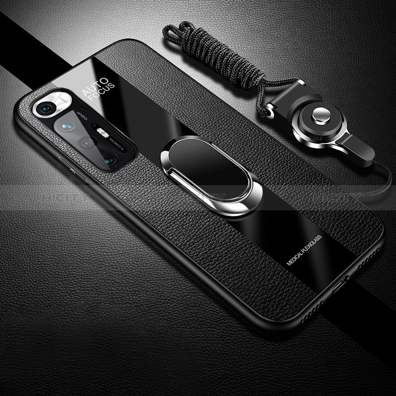 Coque Silicone Gel Motif Cuir Housse Etui avec Magnetique S01 pour Xiaomi Mi 10S 5G Noir Plus