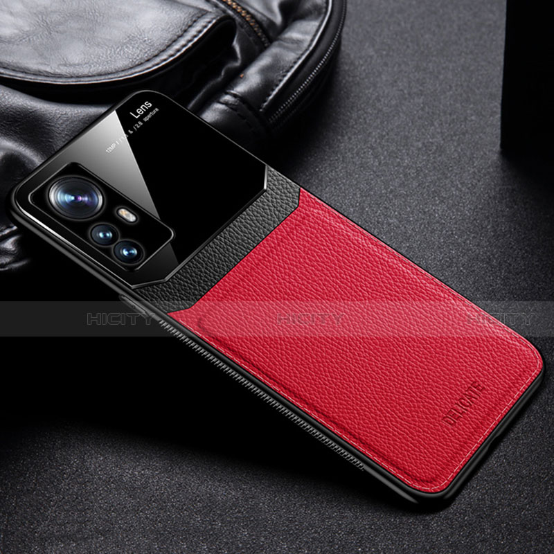 Coque Silicone Gel Motif Cuir Housse Etui avec Magnetique S01 pour Xiaomi Mi 12 5G Plus