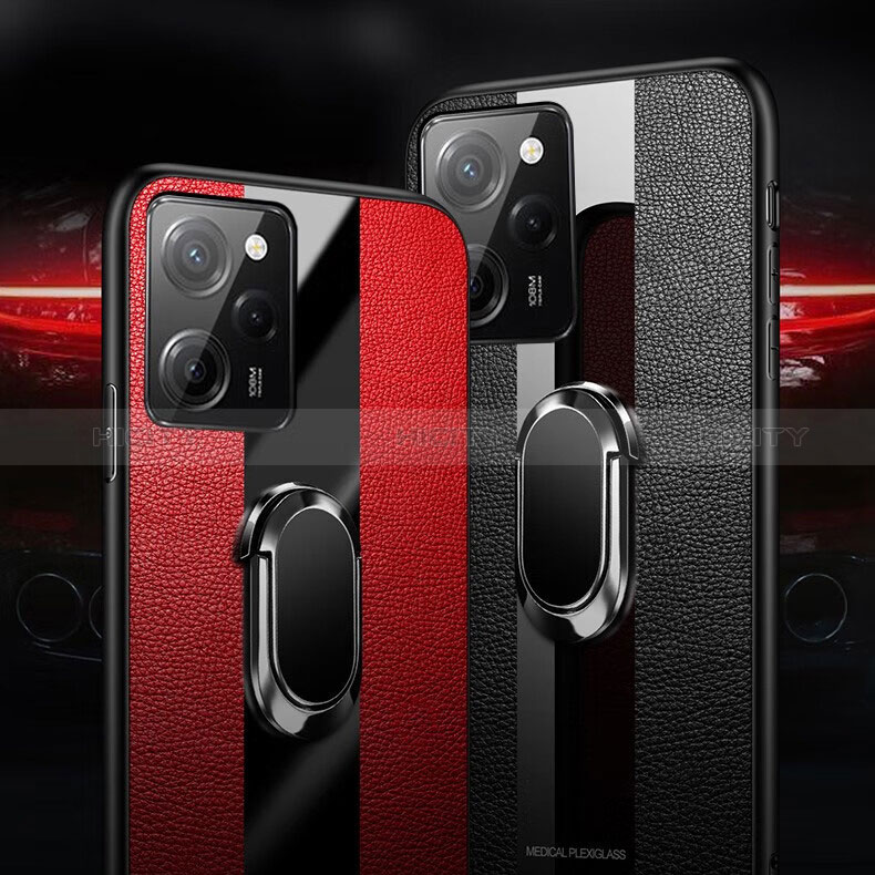 Coque Silicone Gel Motif Cuir Housse Etui avec Magnetique S01 pour Xiaomi Poco X5 Pro 5G Plus