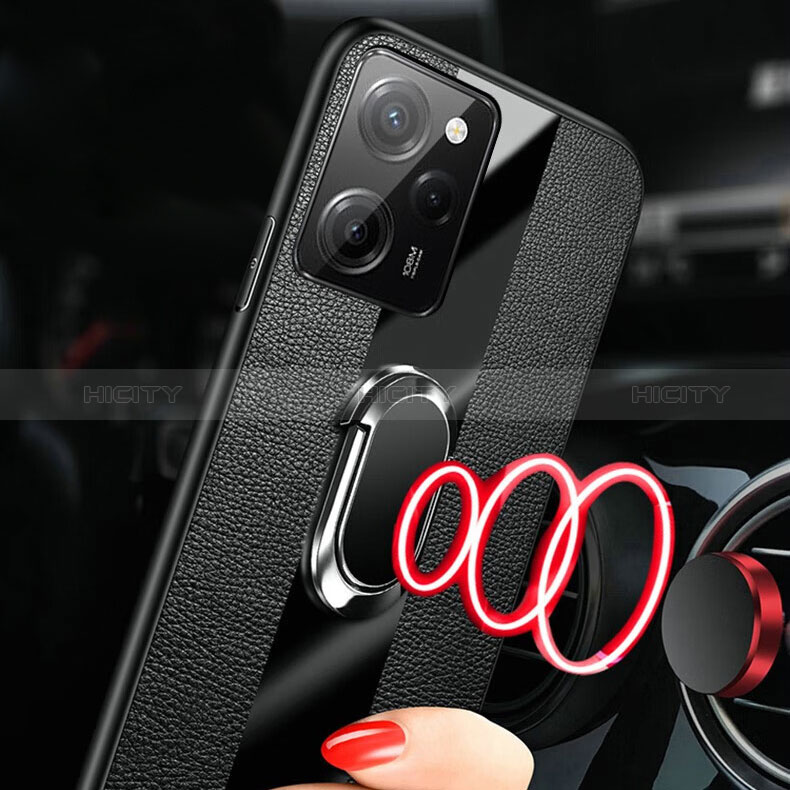 Coque Silicone Gel Motif Cuir Housse Etui avec Magnetique S01 pour Xiaomi Poco X5 Pro 5G Plus