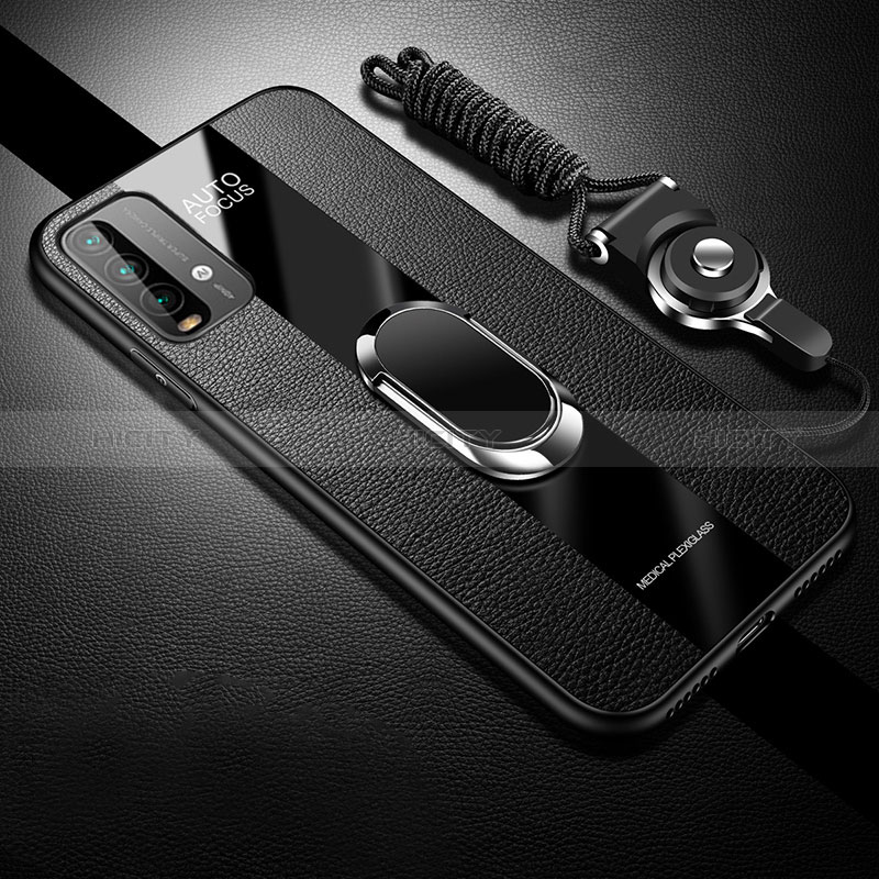 Coque Silicone Gel Motif Cuir Housse Etui avec Magnetique S01 pour Xiaomi Redmi 9T 4G Plus