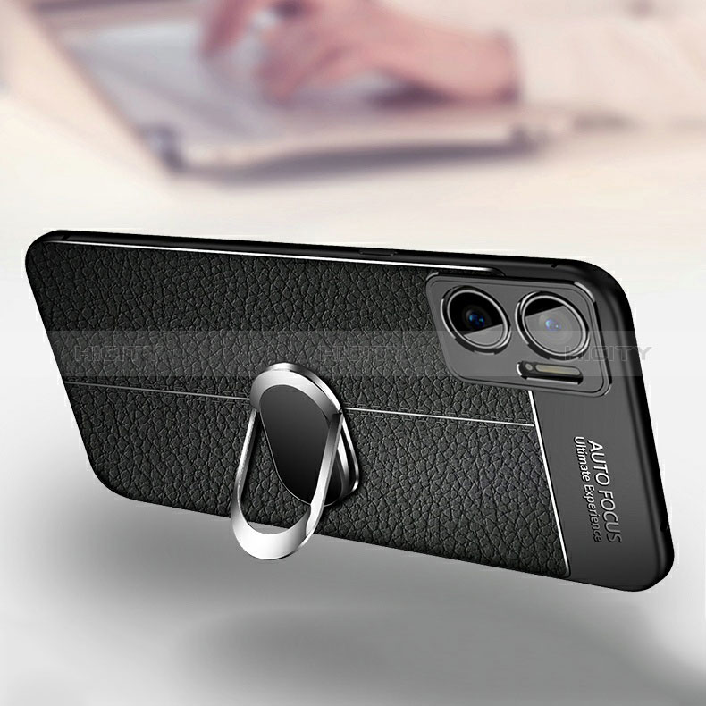 Coque Silicone Gel Motif Cuir Housse Etui avec Magnetique S01 pour Xiaomi Redmi Note 11E 5G Plus