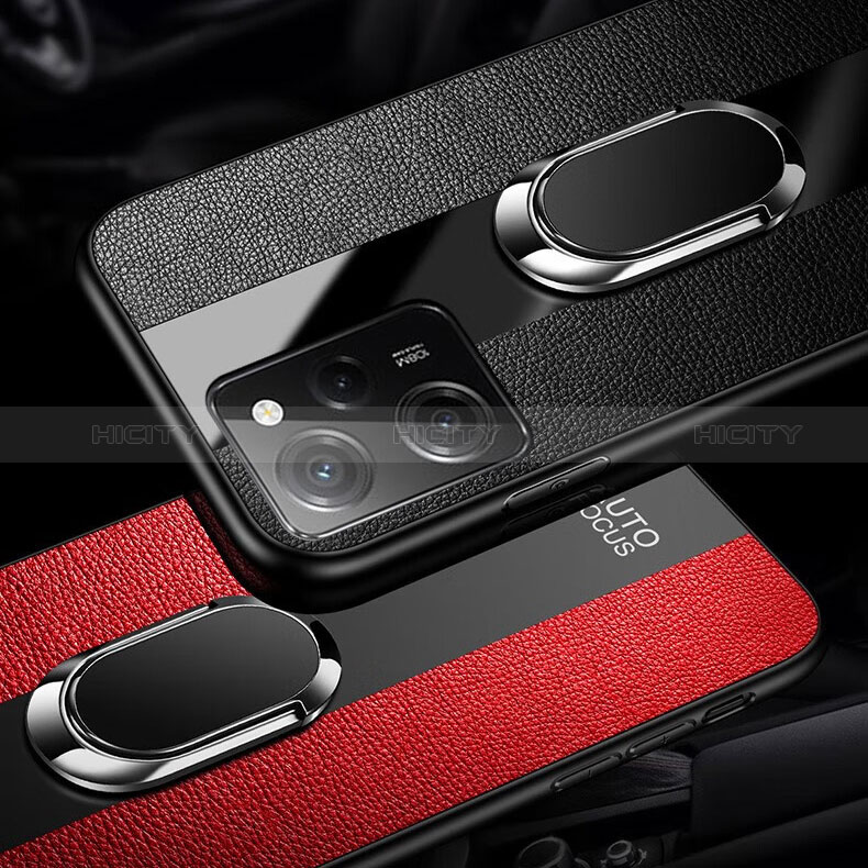 Coque Silicone Gel Motif Cuir Housse Etui avec Magnetique S01 pour Xiaomi Redmi Note 12 Pro Speed 5G Plus