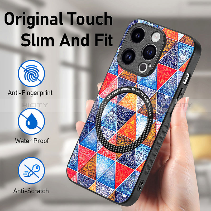 Coque Silicone Gel Motif Cuir Housse Etui avec Magnetique S01D pour Apple iPhone 16 Pro Max Plus