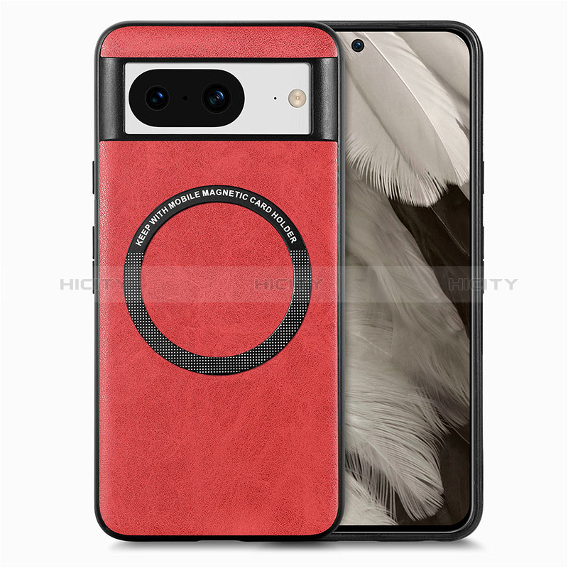 Coque Silicone Gel Motif Cuir Housse Etui avec Magnetique S01D pour Google Pixel 8 5G Plus