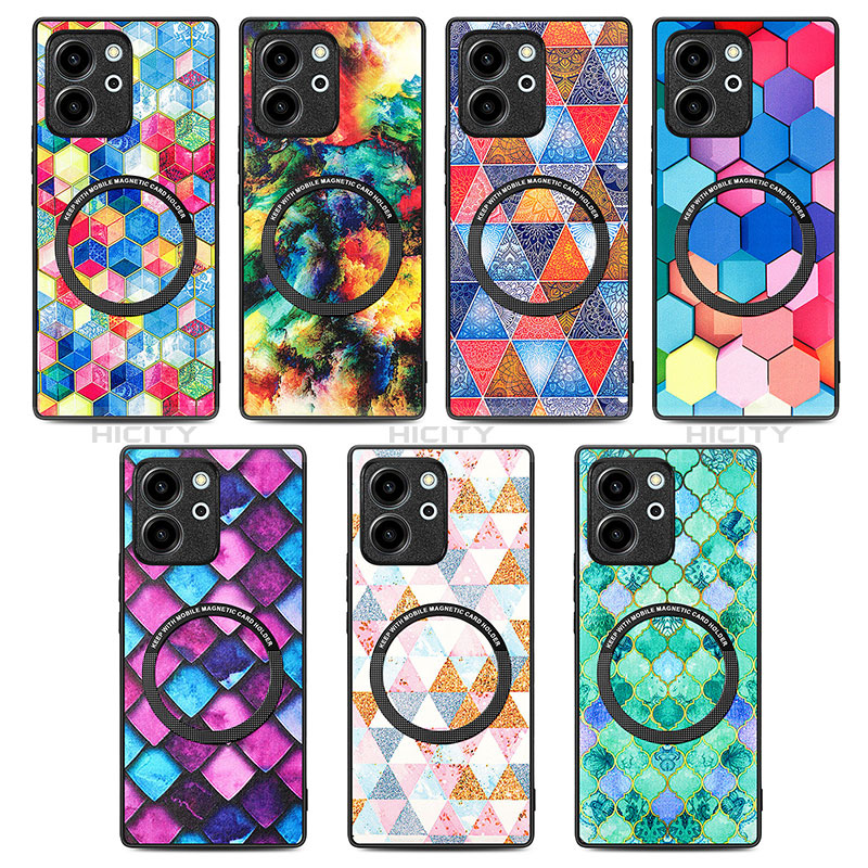 Coque Silicone Gel Motif Cuir Housse Etui avec Magnetique S01D pour Huawei Honor 80 SE 5G Plus