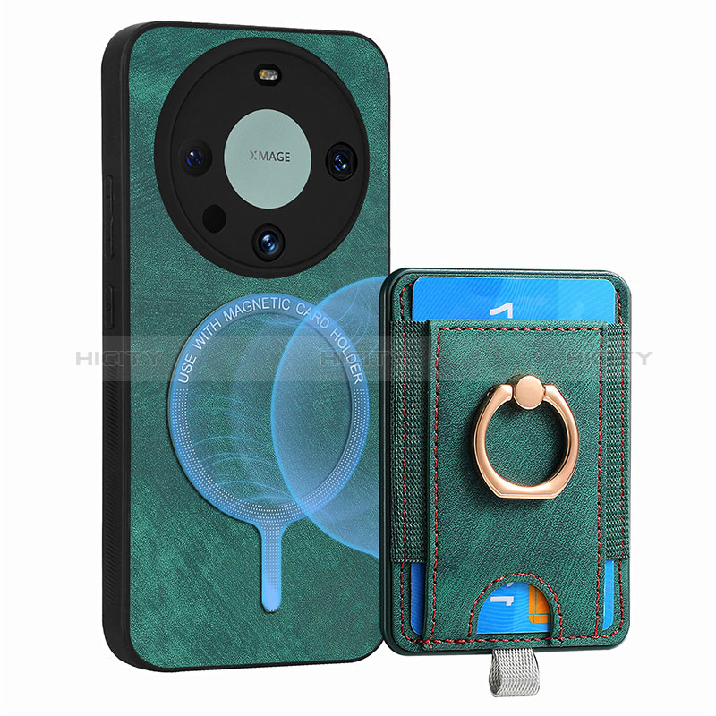 Coque Silicone Gel Motif Cuir Housse Etui avec Magnetique S01D pour Huawei Mate 60 Pro Plus