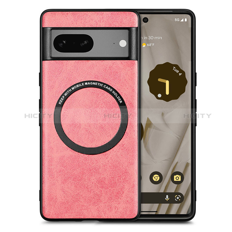 Coque Silicone Gel Motif Cuir Housse Etui avec Magnetique S02D pour Google Pixel 7 5G Plus