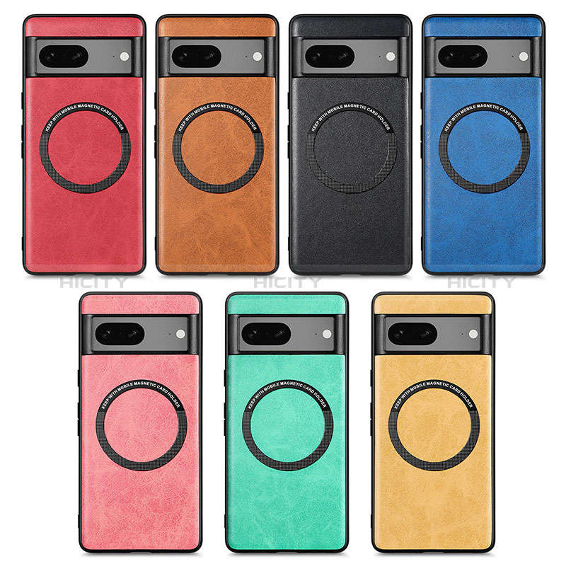 Coque Silicone Gel Motif Cuir Housse Etui avec Magnetique S02D pour Google Pixel 7 5G Plus