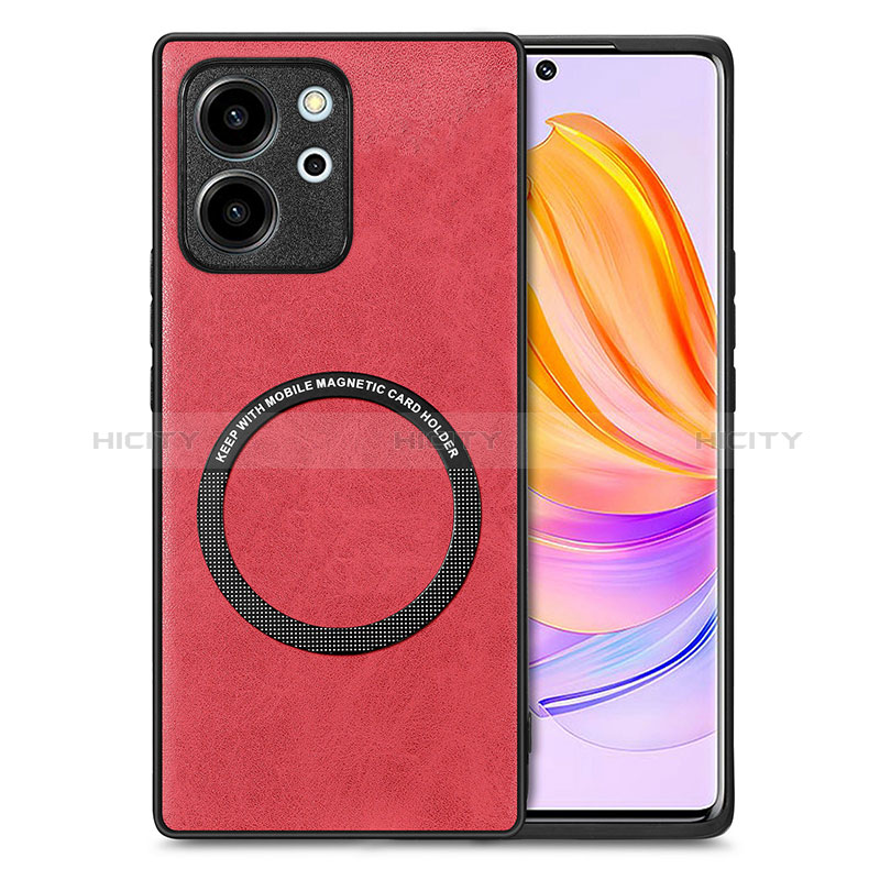 Coque Silicone Gel Motif Cuir Housse Etui avec Magnetique S02D pour Huawei Honor 80 SE 5G Plus