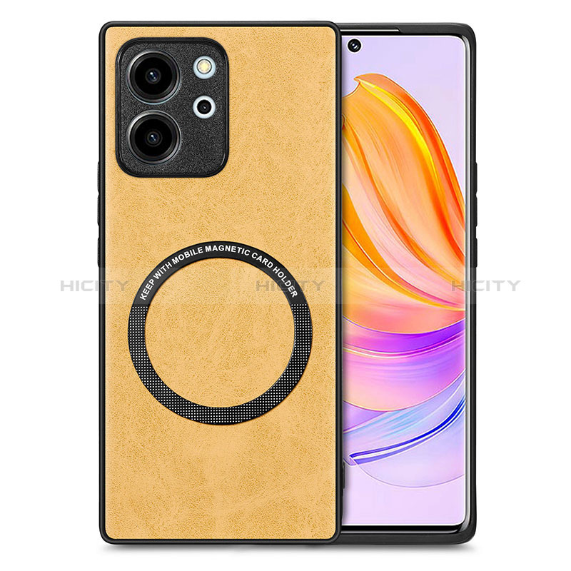 Coque Silicone Gel Motif Cuir Housse Etui avec Magnetique S02D pour Huawei Honor 80 SE 5G Plus