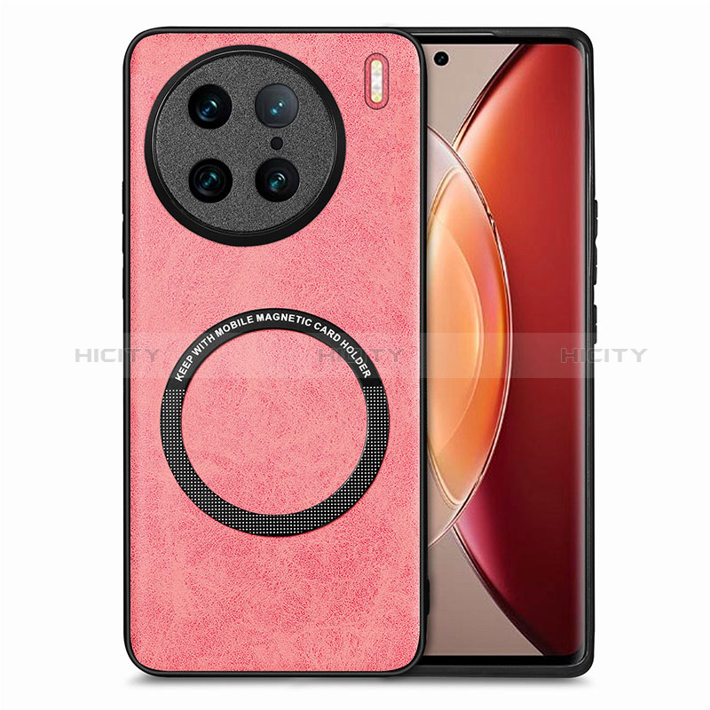 Coque Silicone Gel Motif Cuir Housse Etui avec Magnetique S02D pour Vivo X90 Pro 5G Plus