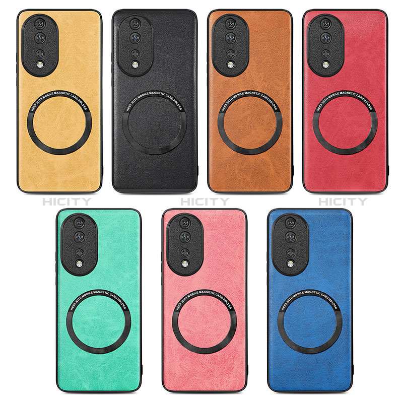 Coque Silicone Gel Motif Cuir Housse Etui avec Magnetique S03D pour Huawei Honor 80 5G Plus