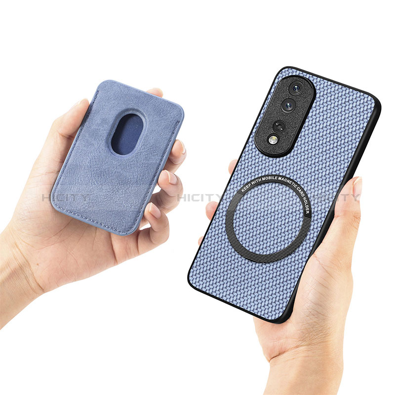 Coque Silicone Gel Motif Cuir Housse Etui avec Magnetique S03D pour Huawei Honor 80 Pro Flat 5G Plus