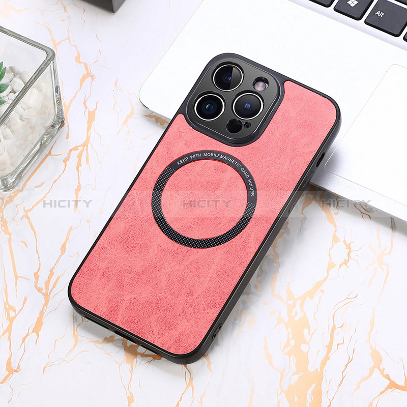 Coque Silicone Gel Motif Cuir Housse Etui avec Magnetique S11D pour Apple iPhone 13 Pro Max Plus