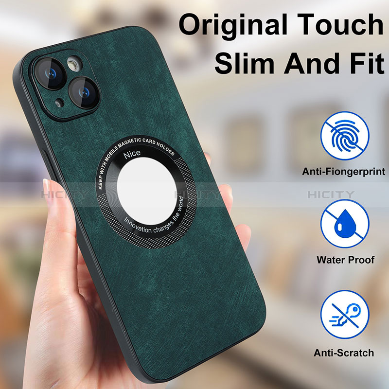 Coque Silicone Gel Motif Cuir Housse Etui avec Magnetique S14D pour Apple iPhone 13 Plus