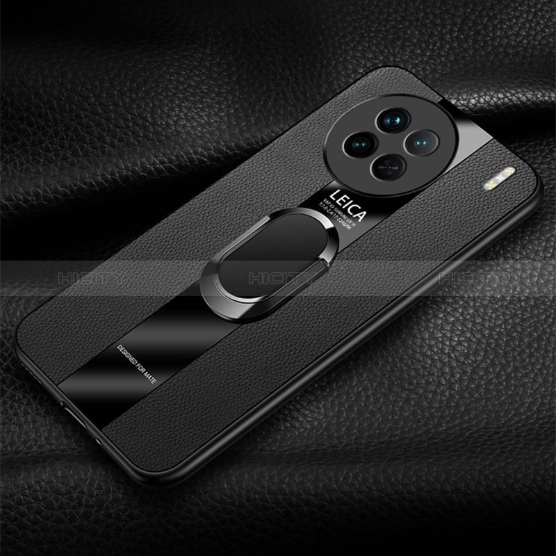 Coque Silicone Gel Motif Cuir Housse Etui avec Support Bague Anneau Aimante Magnetique PB1 pour Vivo X90 5G Plus