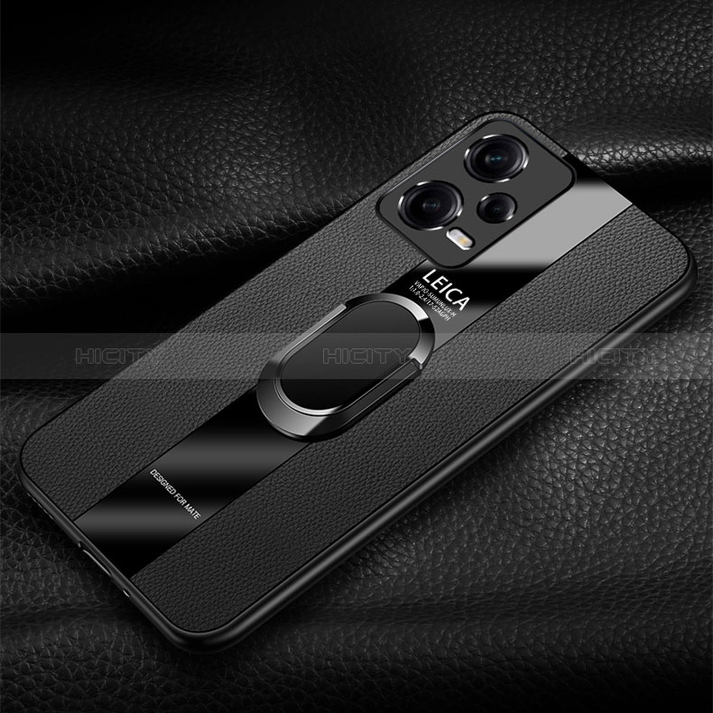 Coque Silicone Gel Motif Cuir Housse Etui avec Support Bague Anneau Aimante Magnetique PB1 pour Xiaomi Poco X5 5G Plus