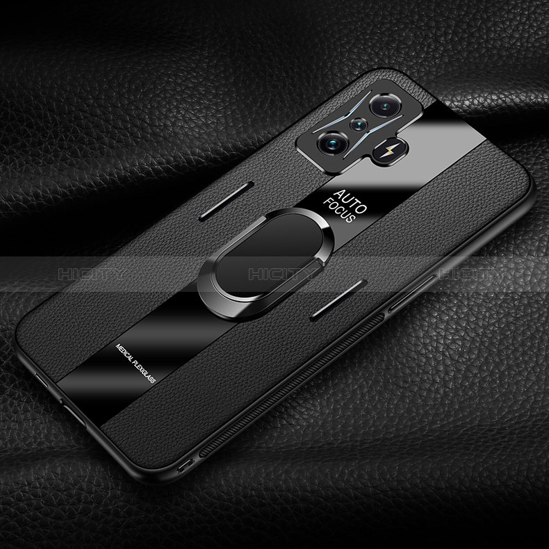 Coque Silicone Gel Motif Cuir Housse Etui avec Support Bague Anneau Aimante Magnetique PB2 pour Xiaomi Poco F4 GT 5G Plus