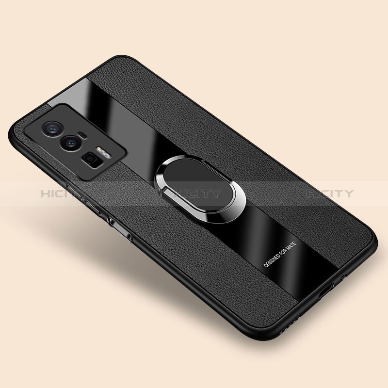 Coque Silicone Gel Motif Cuir Housse Etui avec Support Bague Anneau Aimante Magnetique PB2 pour Xiaomi Redmi K60 5G Plus