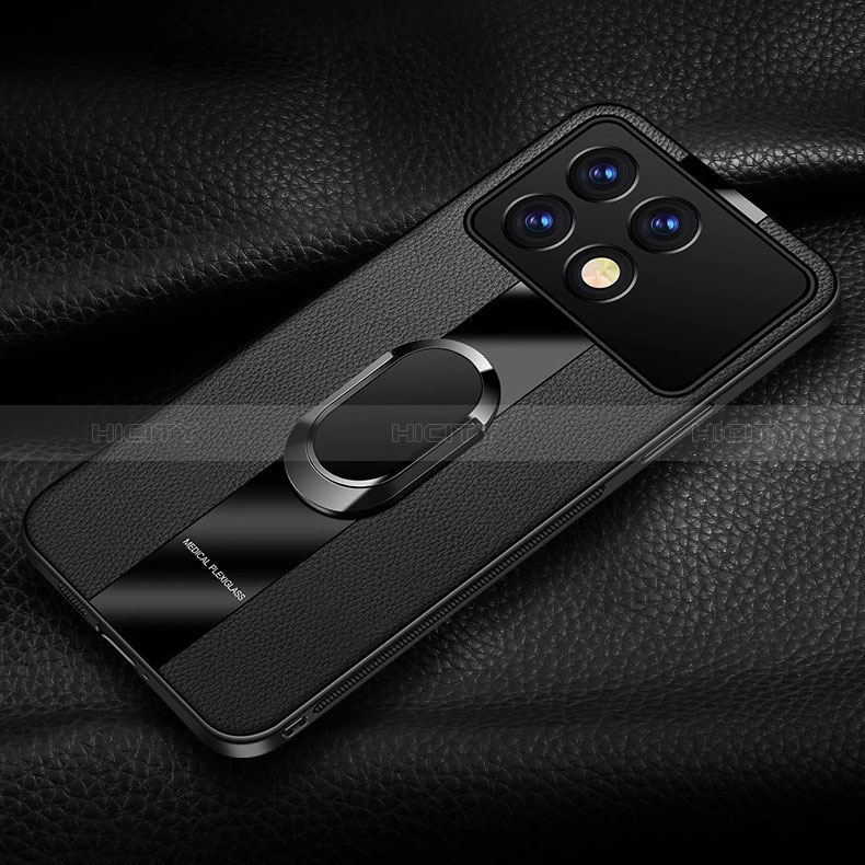 Coque Silicone Gel Motif Cuir Housse Etui avec Support Bague Anneau Aimante Magnetique PB2 pour Xiaomi Redmi K70 5G Plus