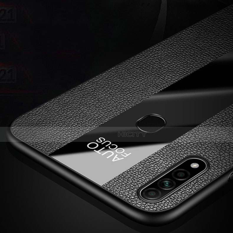 Coque Silicone Gel Motif Cuir Housse Etui avec Support Bague Anneau Aimante Magnetique pour Oppo A8 Plus