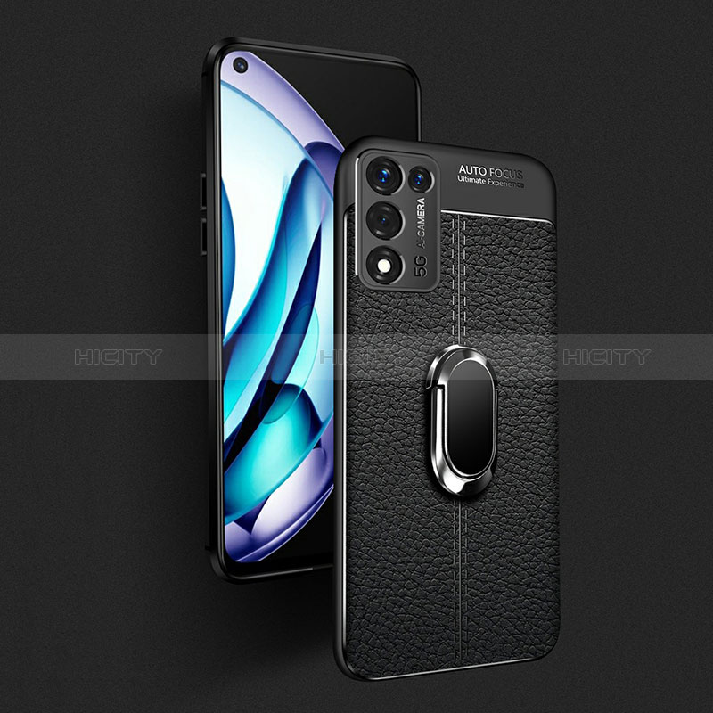 Coque Silicone Gel Motif Cuir Housse Etui avec Support Bague Anneau Aimante Magnetique pour Oppo K9S 5G Plus