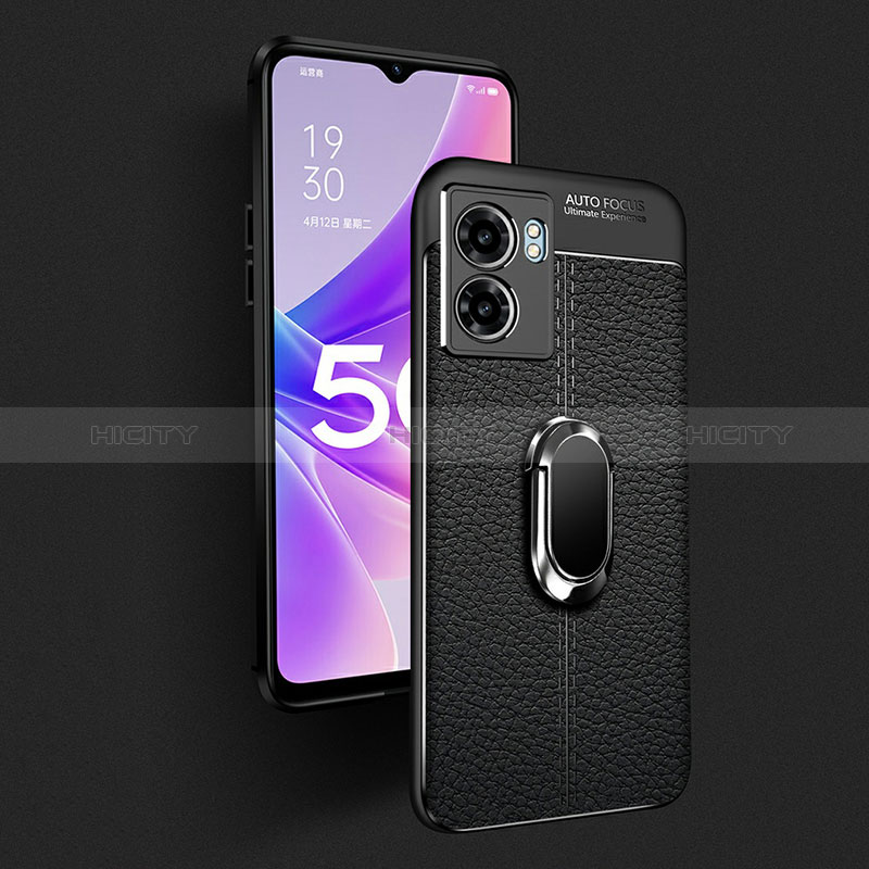 Coque Silicone Gel Motif Cuir Housse Etui avec Support Bague Anneau Aimante Magnetique pour Realme Narzo 50 5G Plus