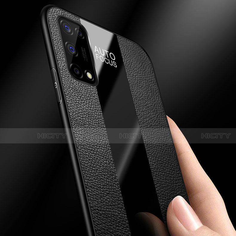 Coque Silicone Gel Motif Cuir Housse Etui avec Support Bague Anneau Aimante Magnetique pour Realme X7 Pro 5G Plus