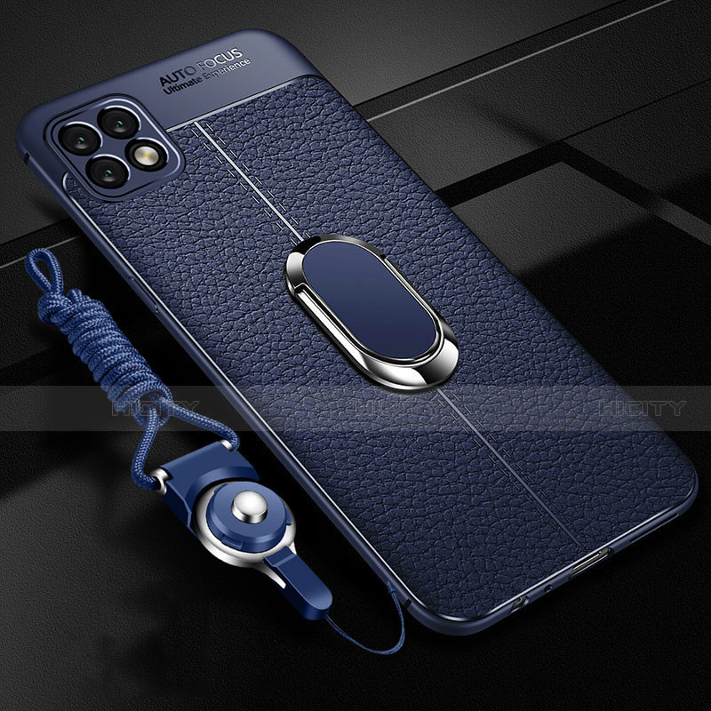 Coque Silicone Gel Motif Cuir Housse Etui avec Support Bague Anneau Aimante Magnetique S01 pour Oppo A72 5G Plus