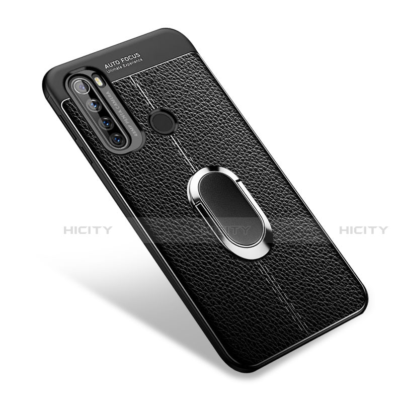 Coque Silicone Gel Motif Cuir Housse Etui avec Support Bague Anneau Aimante Magnetique S03 pour Xiaomi Redmi Note 8 (2021) Plus