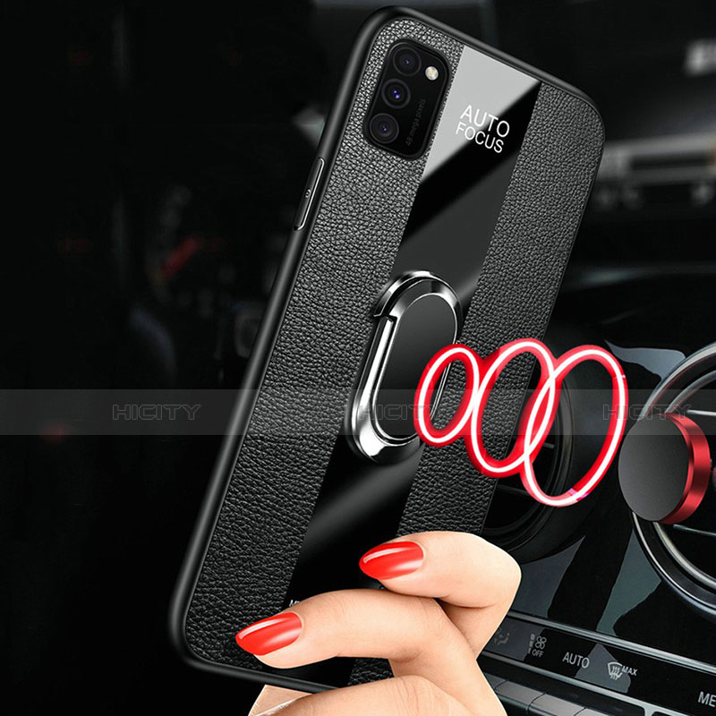 Coque Silicone Gel Motif Cuir Housse Etui avec Support Bague Anneau Aimante Magnetique T01 pour Huawei Honor V30 5G Plus