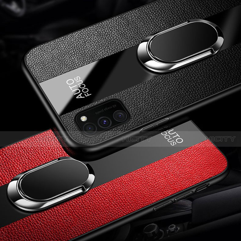 Coque Silicone Gel Motif Cuir Housse Etui avec Support Bague Anneau Aimante Magnetique T01 pour Huawei Honor V30 Pro 5G Plus