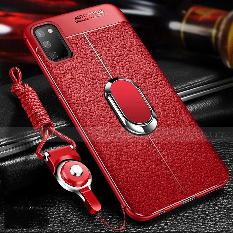 Coque Silicone Gel Motif Cuir Housse Etui avec Support Bague Anneau Aimante Magnetique T02 pour Huawei Honor V30 5G Plus