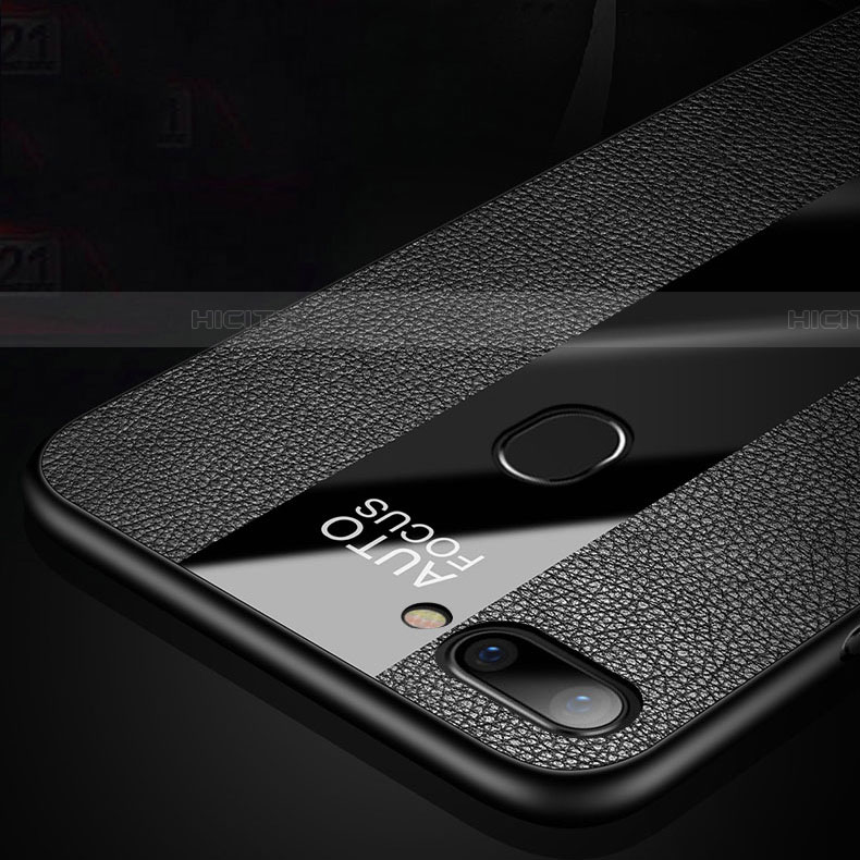 Coque Silicone Gel Motif Cuir Housse Etui avec Support Bague Anneau Aimante Magnetique T02 pour Oppo R17 Neo Plus