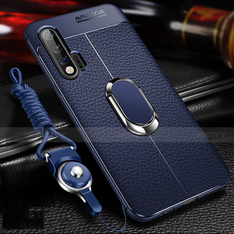 Coque Silicone Gel Motif Cuir Housse Etui avec Support Bague Anneau Aimante Magnetique T03 pour Huawei Nova 6 5G Plus