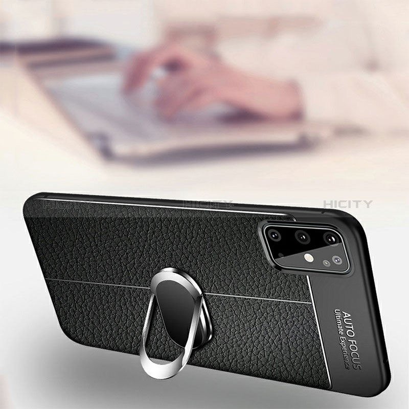 Coque Silicone Gel Motif Cuir Housse Etui avec Support Bague Anneau Aimante Magnetique WL1 pour Samsung Galaxy S20 Plus 5G Plus