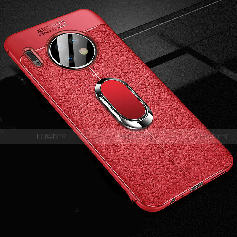 Coque Silicone Gel Motif Cuir Housse Etui avec Support Bague Anneau Aimante Magnetique Z02 pour Huawei Mate 30 5G Plus