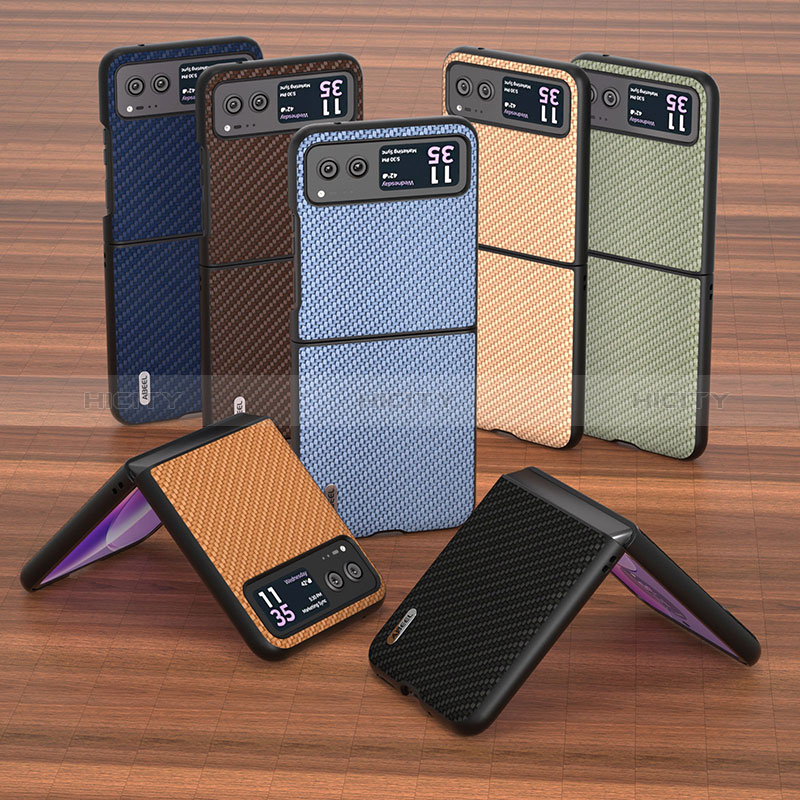 Coque Silicone Gel Motif Cuir Housse Etui B04H pour Motorola Moto Razr 40 5G Plus