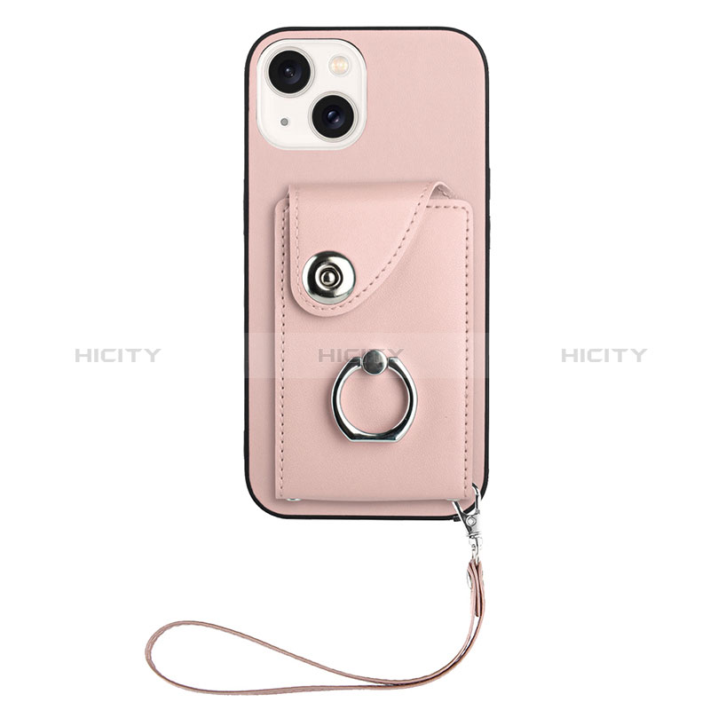 Coque Silicone Gel Motif Cuir Housse Etui BF1 pour Apple iPhone 14 Plus Or Rose Plus