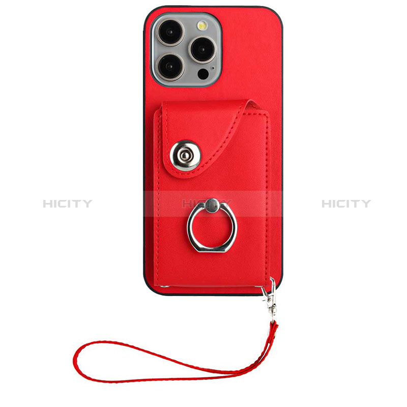 Coque Silicone Gel Motif Cuir Housse Etui BF1 pour Apple iPhone 14 Pro Max Rouge Plus