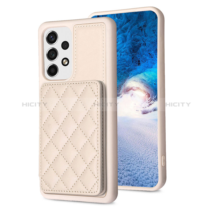 Coque Silicone Gel Motif Cuir Housse Etui BF1 pour Samsung Galaxy A13 4G Kaki Plus