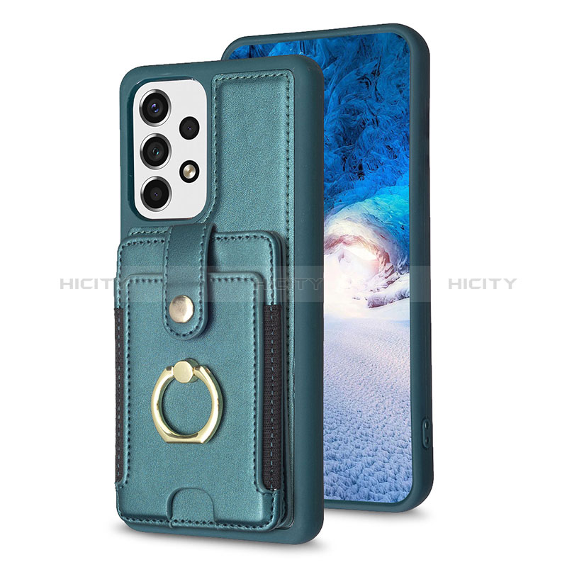 Coque Silicone Gel Motif Cuir Housse Etui BF1 pour Samsung Galaxy A53 5G Vert Plus