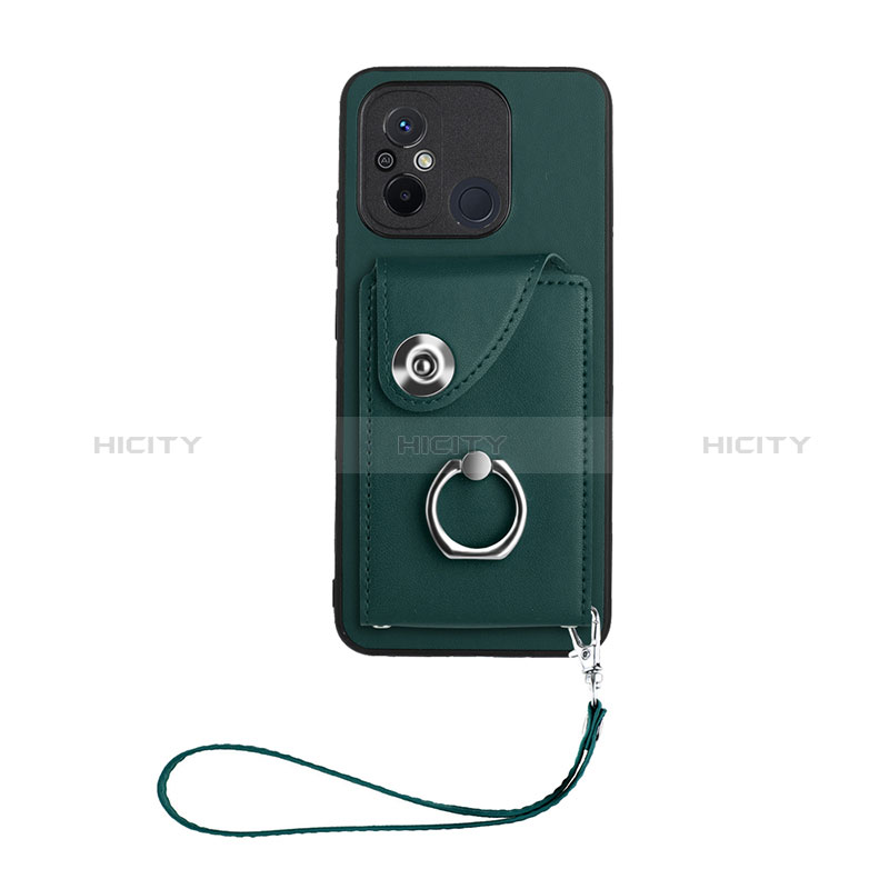 Coque Silicone Gel Motif Cuir Housse Etui BF1 pour Xiaomi Redmi 11A 4G Vert Nuit Plus