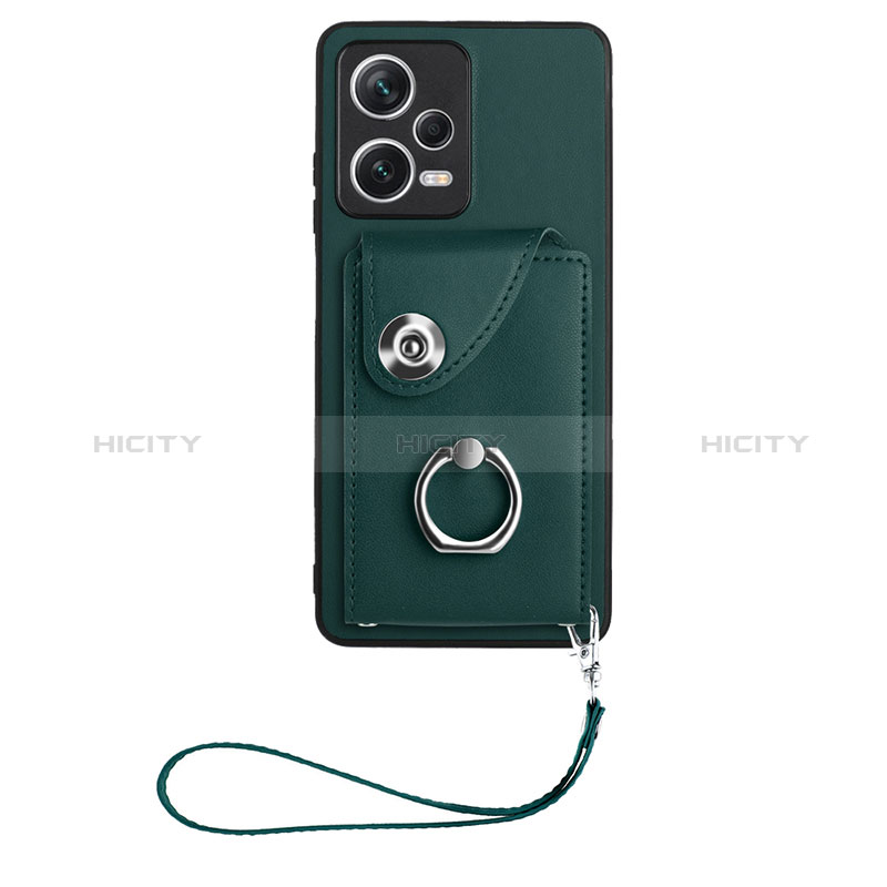 Coque Silicone Gel Motif Cuir Housse Etui BF1 pour Xiaomi Redmi Note 12 5G Vert Nuit Plus